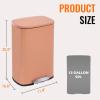 imageFDW 13 Gallon50 L Garbage Can Kitchen Trash Can with Lid for Office Bedroom Bathroom Step Trash Bin FingerprintProof Brushed Stainless Steel 13 Gallon  50 LiterPink