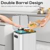 imageFDW 13 Gallon50 L Garbage Can Kitchen Trash Can with Lid for Office Bedroom Bathroom Step Trash Bin FingerprintProof Brushed Stainless Steel 13 Gallon  50 LiterStainless Steel