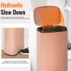 imageFDW 13 Gallon50 L Garbage Can Kitchen Trash Can with Lid for Office Bedroom Bathroom Step Trash Bin FingerprintProof Brushed Stainless Steel 13 Gallon  50 LiterPink