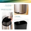 imageFDW 13 Gallon50 L Garbage Can Kitchen Trash Can with Lid for Office Bedroom Bathroom Step Trash Bin FingerprintProof Brushed Stainless Steel 13 Gallon  50 LiterStainless Steel