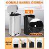imageFDW 13 Gallon50 L Garbage Can Kitchen Trash Can with Lid for Office Bedroom Bathroom Step Trash Bin FingerprintProof Brushed Stainless Steel 13 Gallon  50 LiterStainless Steel