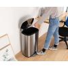 imageFDW 13 Gallon50 L Garbage Can Kitchen Trash Can with Lid for Office Bedroom Bathroom Step Trash Bin FingerprintProof Brushed Stainless Steel 13 Gallon  50 LiterStainless Steel