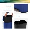 imageFDW 13 Gallon50 L Garbage Can Kitchen Trash Can with Lid for Office Bedroom Bathroom Step Trash Bin FingerprintProof Brushed Stainless Steel 13 Gallon  50 LiterDeep Blue