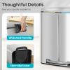 imageFDW 13 Gallon50 L Garbage Can Kitchen Trash Can with Lid for Office Bedroom Bathroom Step Trash Bin FingerprintProof Brushed Stainless Steel 13 Gallon  50 LiterStainless Steel
