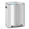 imageFDW 13 Gallon50 L Garbage Can Kitchen Trash Can with Lid for Office Bedroom Bathroom Step Trash Bin FingerprintProof Brushed Stainless Steel 13 Gallon  50 LiterStainless Steel