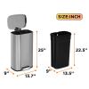 imageFDW 13 Gallon50 L Garbage Can Kitchen Trash Can with Lid for Office Bedroom Bathroom Step Trash Bin FingerprintProof Brushed Stainless Steel 13 Gallon  50 LiterStainless Steel