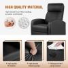 imageFDW Recliner Chair Push Back Sofa Home Theater Seating with Lumbar Support and Leather Padded Seat Backrest for Living RoomBlack