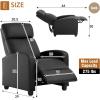 imageFDW Recliner Chair Push Back Sofa Home Theater Seating with Lumbar Support and Leather Padded Seat Backrest for Living RoomBlack