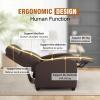imageFDW Recliner Chair Push Back Sofa Home Theater Seating with Lumbar Support and Leather Padded Seat Backrest for Living RoomBrown