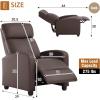 imageFDW Recliner Chair Push Back Sofa Home Theater Seating with Lumbar Support and Leather Padded Seat Backrest for Living RoomBrown