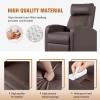 imageFDW Recliner Chair Push Back Sofa Home Theater Seating with Lumbar Support and Leather Padded Seat Backrest for Living RoomBrown