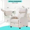 imageFDW Recliner Chair Push Back Sofa Home Theater Seating with Lumbar Support and Leather Padded Seat Backrest for Living RoomFabric Beige