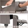 imageFDW Recliner Chair Push Back Sofa Home Theater Seating with Lumbar Support and Leather Padded Seat Backrest for Living RoomGrey