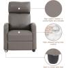 imageFDW Recliner Chair Push Back Sofa Home Theater Seating with Lumbar Support and Leather Padded Seat Backrest for Living RoomGrey