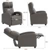 imageFDW Recliner Chair Push Back Sofa Home Theater Seating with Lumbar Support and Leather Padded Seat Backrest for Living RoomGrey