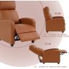 imageFDW Recliner Chair Push Back Sofa Home Theater Seating with Lumbar Support and Leather Padded Seat Backrest for Living RoomTan