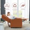 imageFDW Recliner Chair Push Back Sofa Home Theater Seating with Lumbar Support and Leather Padded Seat Backrest for Living RoomTan