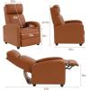 imageFDW Recliner Chair Push Back Sofa Home Theater Seating with Lumbar Support and Leather Padded Seat Backrest for Living RoomTan