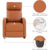imageFDW Recliner Chair Push Back Sofa Home Theater Seating with Lumbar Support and Leather Padded Seat Backrest for Living RoomTan