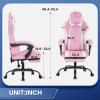 imageGaming Chair Office Chair Desk Chair with Footrest Lumbar Support Headrest Armrest Task Rolling Swivel Ergonomic ESports Adjustable PC Gamer Chair WhitePink