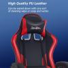 imageGaming Chair Office Chair Desk Chair with Footrest Lumbar Support Headrest Armrest Task Rolling Swivel Ergonomic ESports Adjustable PC Gamer Chair WhiteRed