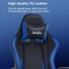 imageGaming Chair Office Chair Desk Chair with Footrest Lumbar Support Headrest Armrest Task Rolling Swivel Ergonomic ESports Adjustable PC Gamer Chair WhiteBlue
