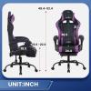 imageGaming Chair Office Chair Desk Chair with Footrest Lumbar Support Headrest Armrest Task Rolling Swivel Ergonomic ESports Adjustable PC Gamer Chair WhitePurple
