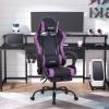 imageGaming Chair Office Chair Desk Chair with Footrest Lumbar Support Headrest Armrest Task Rolling Swivel Ergonomic ESports Adjustable PC Gamer Chair WhitePurple