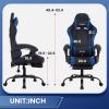 imageGaming Chair Office Chair Desk Chair with Footrest Lumbar Support Headrest Armrest Task Rolling Swivel Ergonomic ESports Adjustable PC Gamer Chair WhiteBlue