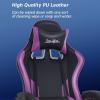 imageGaming Chair Office Chair Desk Chair with Footrest Lumbar Support Headrest Armrest Task Rolling Swivel Ergonomic ESports Adjustable PC Gamer Chair WhitePurple