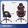 imageGaming Chair Office Chair Desk Chair with Footrest Lumbar Support Headrest Armrest Task Rolling Swivel Ergonomic ESports Adjustable PC Gamer Chair WhiteRed