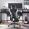 imageGaming Chair Office Chair Desk Chair with Footrest Lumbar Support Headrest Armrest Task Rolling Swivel Ergonomic ESports Adjustable PC Gamer Chair WhiteWhite