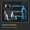 imageGaming Chair Office Chair PC Computer Chair with Lumbar Support Headrest Flip up Armrest Task Rolling Swivel Ergonomic Adjustable ESports Desk Racing ChairWhiteWhite