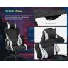 imageGaming Chair Office Chair PC Computer Chair with Lumbar Support Headrest Flip up Armrest Task Rolling Swivel Ergonomic Adjustable ESports Desk Racing ChairWhiteWhite