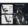imageGaming Chair Office Chair PC Computer Chair with Lumbar Support Headrest Flip up Armrest Task Rolling Swivel Ergonomic Adjustable ESports Desk Racing ChairWhiteWhite