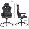 imageGaming Chair Office Chair Racing Chair with Lumbar Support Arms Headrest High Back PU Leather Massage Ergonomic Desk Chair Rolling Swivel Adjustable PC Computer Chair for Women Adults GirlsWhiteBlack