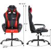 imageGaming Chair Office Chair Racing Chair with Lumbar Support Arms Headrest High Back PU Leather Massage Ergonomic Desk Chair Rolling Swivel Adjustable PC Computer Chair for Women Adults GirlsWhiteRed
