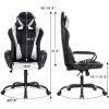 imageGaming Chair Office Chair Racing Chair with Lumbar Support Arms Headrest High Back PU Leather Massage Ergonomic Desk Chair Rolling Swivel Adjustable PC Computer Chair for Women Adults GirlsWhiteWhite