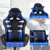 imageGaming Chair Office Chair Racing Chair with Lumbar Support Arms Headrest High Back PU Leather Massage Ergonomic Desk Chair Rolling Swivel Adjustable PC Computer Chair for Women Adults GirlsWhiteBlue