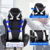 imageGaming Chair Office Chair Racing Chair with Lumbar Support Arms Headrest High Back PU Leather Massage Ergonomic Desk Chair Rolling Swivel Adjustable PC Computer Chair for Women Adults GirlsWhiteWhite