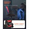 imageHome Office Chair Ergonomic Desk Chair Mesh Computer Chair Swivel Rolling Executive Task Chair with Lumbar Support Arms Mid Back Adjustable Chair for Men Adults BlackRed