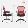 imageHome Office Chair Ergonomic Desk Chair Mesh Computer Chair Swivel Rolling Executive Task Chair with Lumbar Support Arms Mid Back Adjustable Chair for Men Adults BlackRed