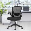 imageHome Office Chair Ergonomic Desk Chair Mesh Computer Chair Swivel Rolling Executive Task Chair with Lumbar Support Arms Mid Back Adjustable Chair for Men Adults BlackBlack
