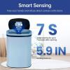 imageKitchen Trash Can with Lid 13 Gallon Automatic Garbage Can for Bathroom Bedroom Home Office 50 Liter Touch Free HighCapacity Brushed Stainless Steel Waste BinBlue