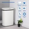 imageKitchen Trash Can with Lid 13 Gallon Automatic Garbage Can for Bathroom Bedroom Home Office 50 Liter Touch Free HighCapacity Brushed Stainless Steel Waste BinWhite