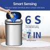 imageKitchen Trash Can with Lid 13 Gallon Automatic Garbage Can for Bathroom Bedroom Home Office 50 Liter Touch Free HighCapacity Brushed Stainless Steel Waste BinStainless Steel