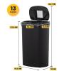 imageKitchen Trash Can with Lid 13 Gallon Automatic Garbage Can for Bathroom Bedroom Home Office 50 Liter Touch Free HighCapacity Brushed Stainless Steel Waste BinDark Black