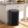 imageKitchen Trash Can with Lid 13 Gallon Automatic Garbage Can for Bathroom Bedroom Home Office 50 Liter Touch Free HighCapacity Brushed Stainless Steel Waste BinDark Black