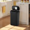 imageKitchen Trash Can with Lid 13 Gallon Automatic Garbage Can for Bathroom Bedroom Home Office 50 Liter Touch Free HighCapacity Brushed Stainless Steel Waste BinDark Black
