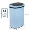 imageKitchen Trash Can with Lid 13 Gallon Automatic Garbage Can for Bathroom Bedroom Home Office 50 Liter Touch Free HighCapacity Brushed Stainless Steel Waste BinBlue
